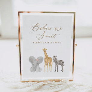 Póster Chica Safari Baby Shower Los Bebés Son Un Rótulo D