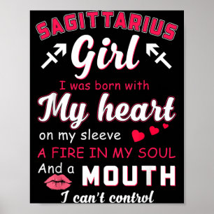 Póster Chica Sagitario Frase Divertida Con Signo Zodiacal
