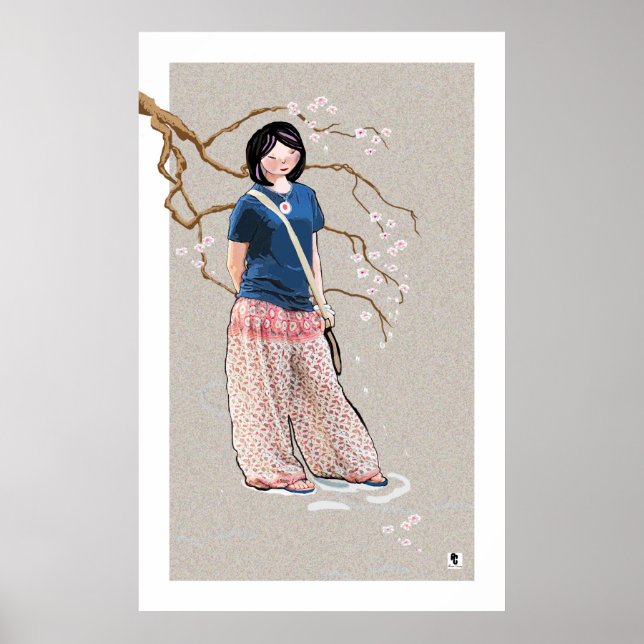 Póster Chica Sakura (Frente)