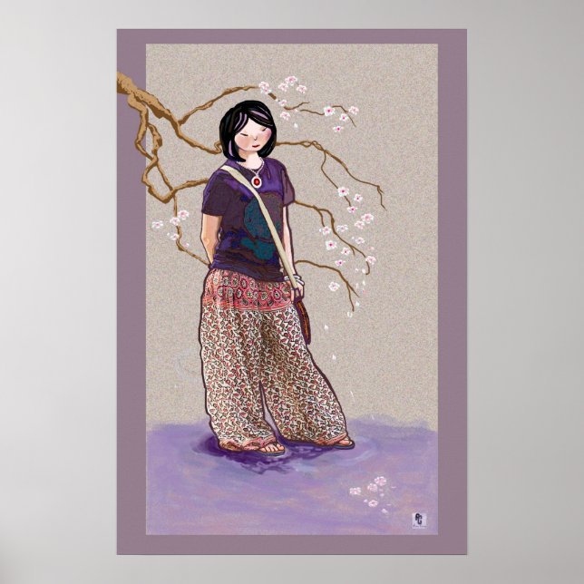 Póster Chica Sakura versión 3 (Frente)