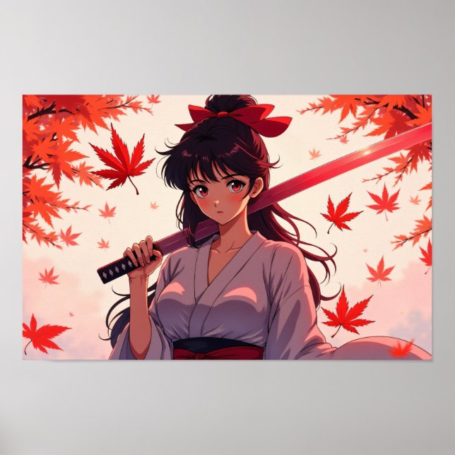 Póster Chica Samurái Anime (Frente)