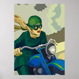 Póster Chica Scooter, agregar texto