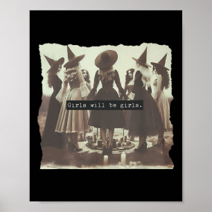 Póster Chica será Chica Graciosa Bruja Halloween Vibes Fe