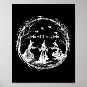 Póster Chica será Chicas Witch Witchy Spooky Season Hall