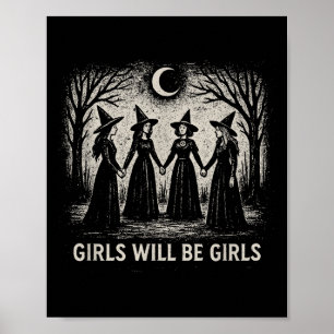 Póster Chica será Chicas Witch Witchy Spooky Season Hall