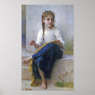 Póster Chica Sew, Bouguereau