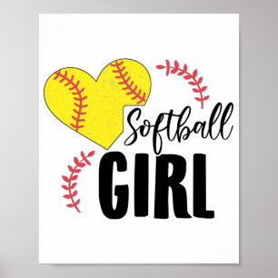 Póster Chica Softball  Idea de regalo deportivo del equip