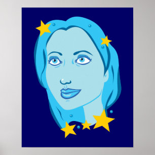 Póster Chica Starry Blue