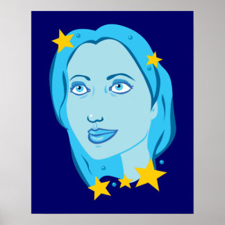 Póster Chica Starry Blue