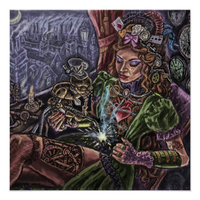 Póster Chica Steampunk (Anverso)