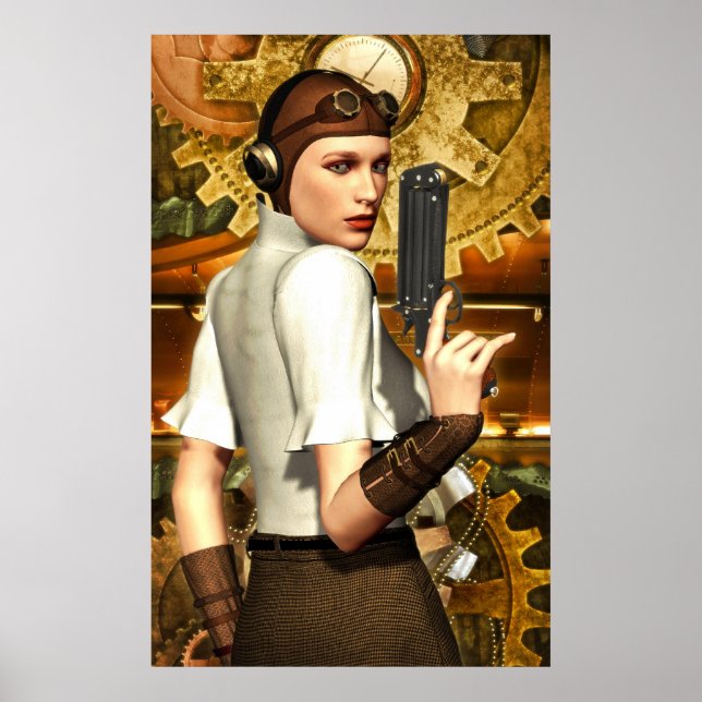 Póster Chica Steampunk (Frente)