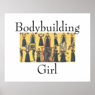 Póster CHICA superior de construcción de cuerpos