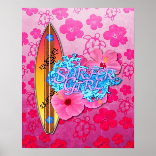 Póster Chica surfista (Frente)