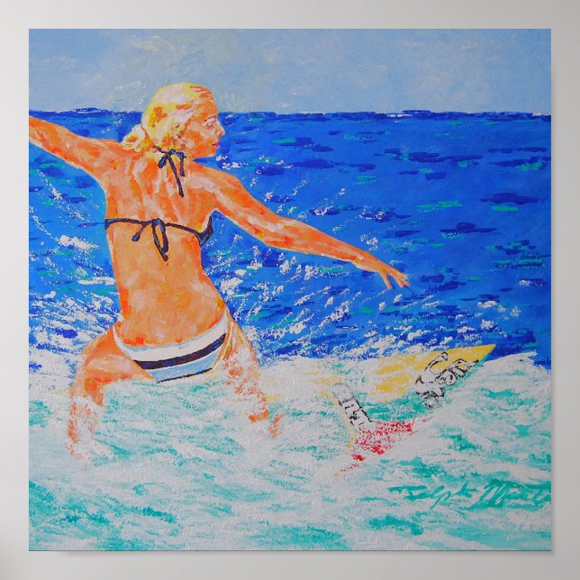 Póster Chica surfista (Frente)
