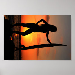 Póster Chica surfista