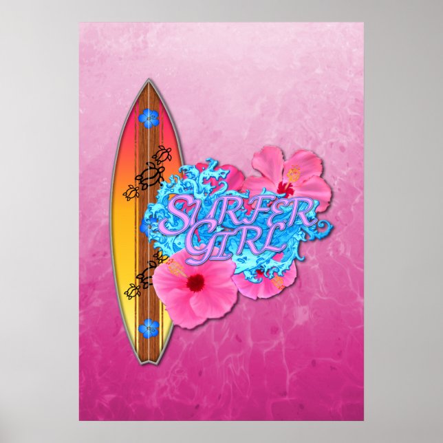 Póster Chica surfista (Frente)