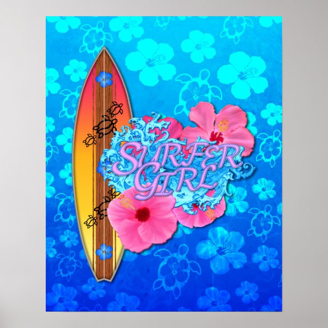 Póster Chica surfista (Frente)