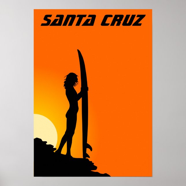 Póster Chica surfista de Santa Cruz (Frente)
