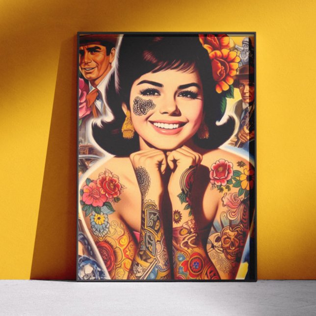 Póster Chica Tatuada al Estilo Antiguo (Subido por el creador)