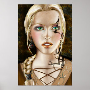 Póster Chica tatuado Mini Poster