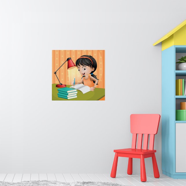 Póster Chica Trabajando En Un Escritorio (Subido por el creador)