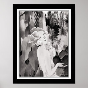 Póster Chica tropical Art Deco