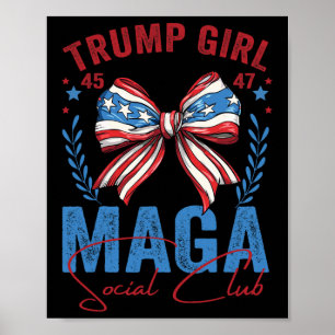 Póster Chica Trump 45 47 Mega Est 2025 Club Social Votaci