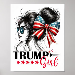 Póster Chica Trump Moño Desordenado Gafas De Sol Trump 20