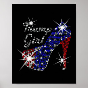 Póster Chica Trump Tacón Alto Bandera Americana Vota Dona