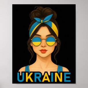 Póster Chica ucraniana Bandera de Ucrania Novia ucraniana