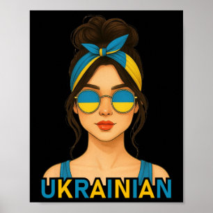 Póster Chica ucraniana Bandera de Ucrania Novia ucraniana