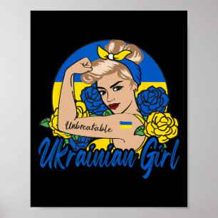 Póster Chica Ucraniana Mujer Ucrania Ucranianos Bandera