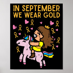 Póster Chica Unicornio septiembre usa cáncer infantil de 
