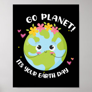 Póster Chica ve al planeta es tu camiseta de hoy