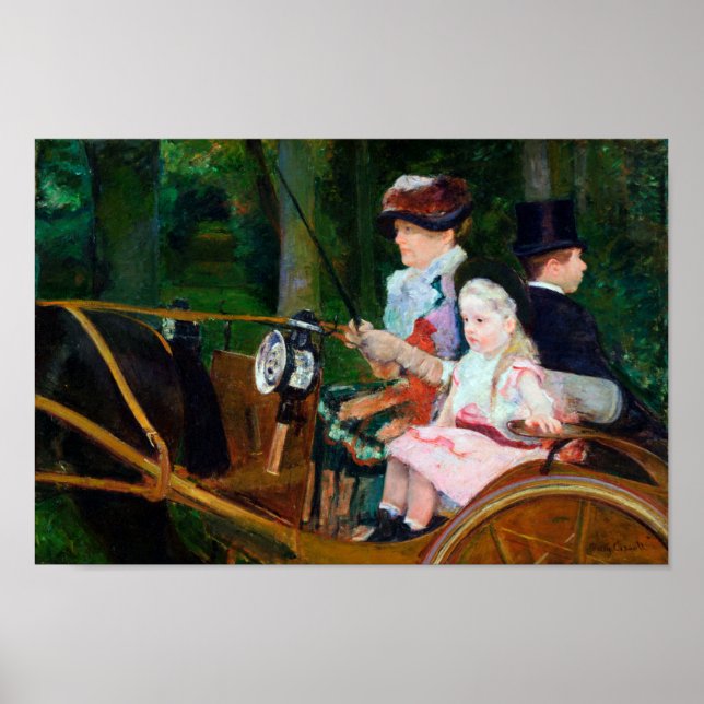 Póster Chica viajando en carro, Mary Cassatt (Frente)