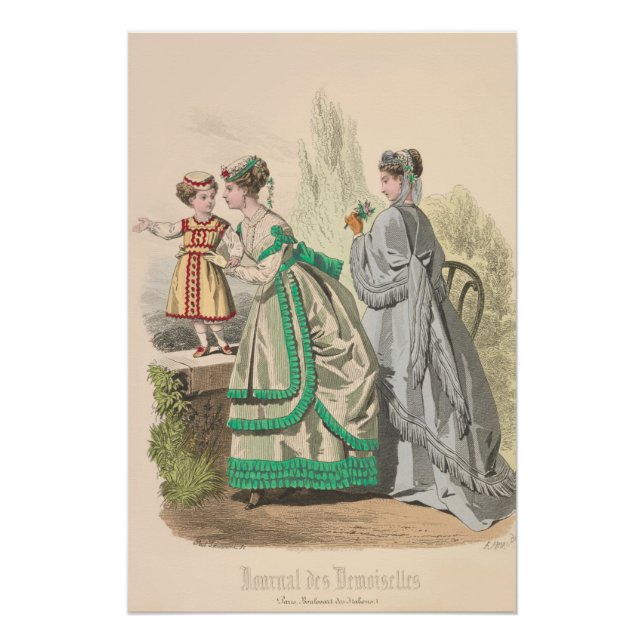Póster Chica victoriana Damas Anuncio francés de moda (Anverso)