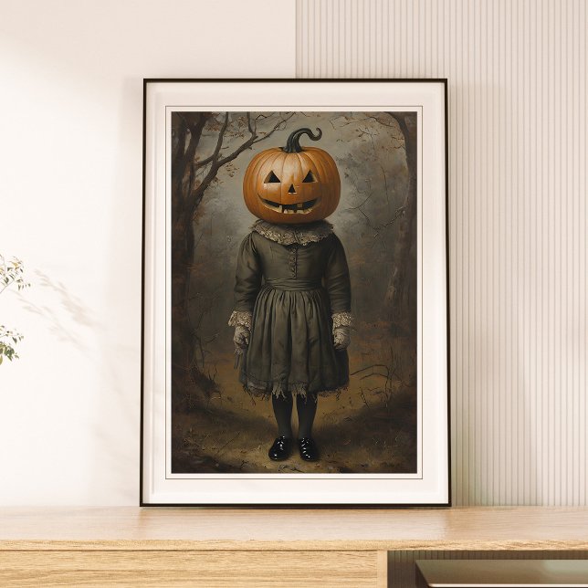 Póster Chica victoriano con cabeza de calabaza Muro de Ha (Subido por el creador)