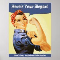 Chica victoriosa Rosie Riveter Personalizado Poste