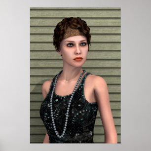 Póster Chica Vintage