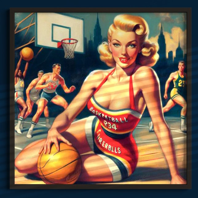 Póster Chica Vintage de Baloncesto (Subido por el creador)