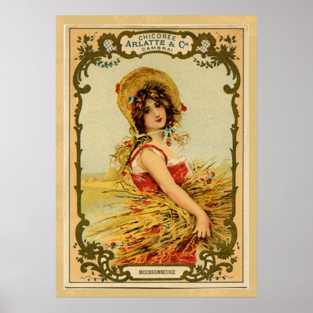 Póster Chica Vintage Harvest (Frente)