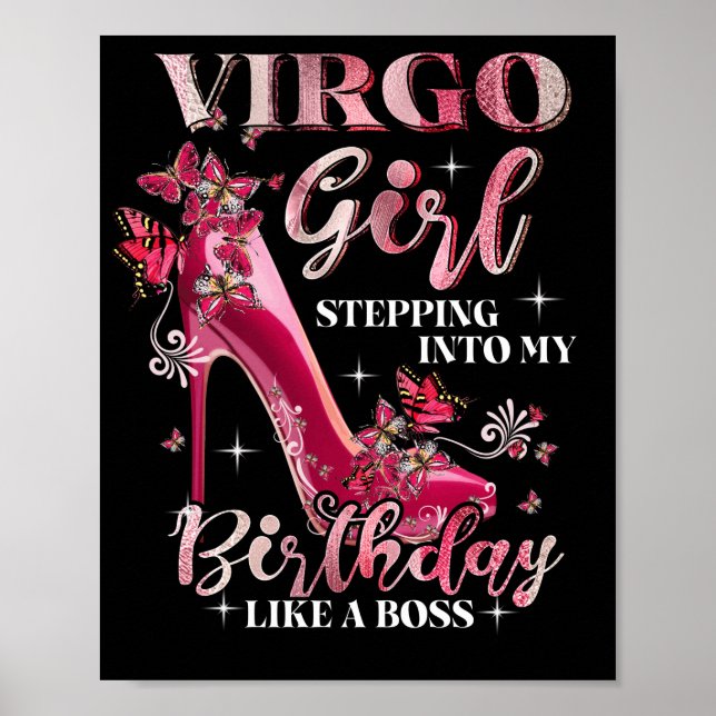Póster Chica Virgo Entrando En Mi Cumpleaños Como Jefe (Frente)