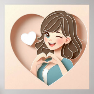 Póster Chica Winking Magic of Love