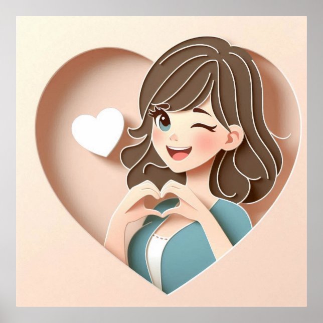 Póster Chica Winking Magic of Love (Frente)