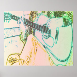 Póster Chica y guitarra