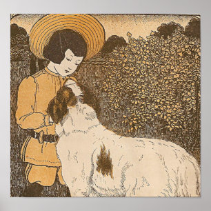 Póster Chica y perro