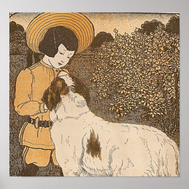 Póster Chica y perro (Frente)