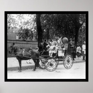 Póster Chica y perros 1921 del carro del potro