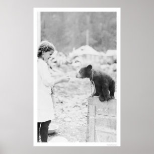 Póster Chica y Seward Bear, Alaska 1912