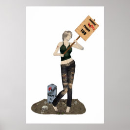 Póster Chica Zombie Pin Up Poster de la protesta II